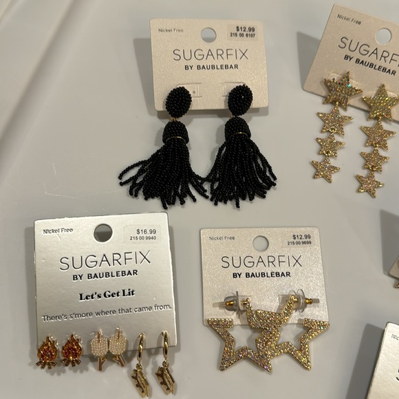 SUGARFIX by BaubleBar Set of 11 Assorted Earrings- Nickel Free - Picture 3 of 6